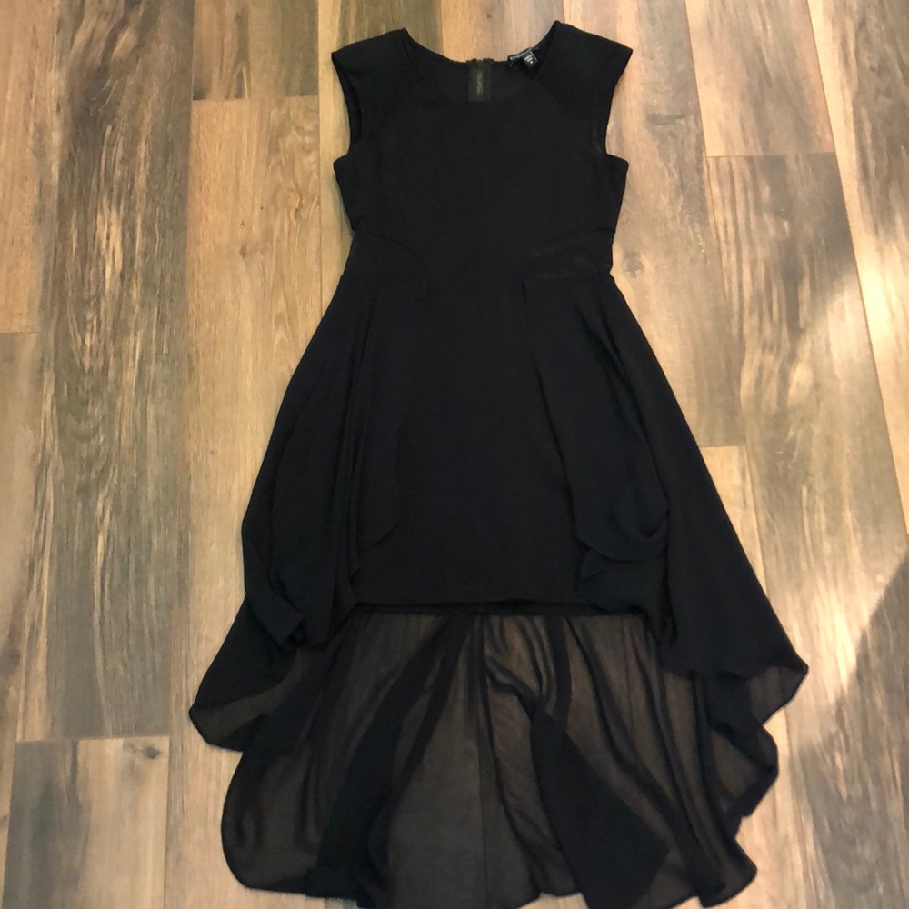 BEBE black bandage high low dress w side cut out